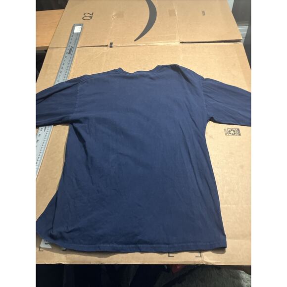 Fear The Goat Navy Graphic Blue Long Sleeve Tee, Size Large Gildan, Crew Neck - Picture 11 of 14